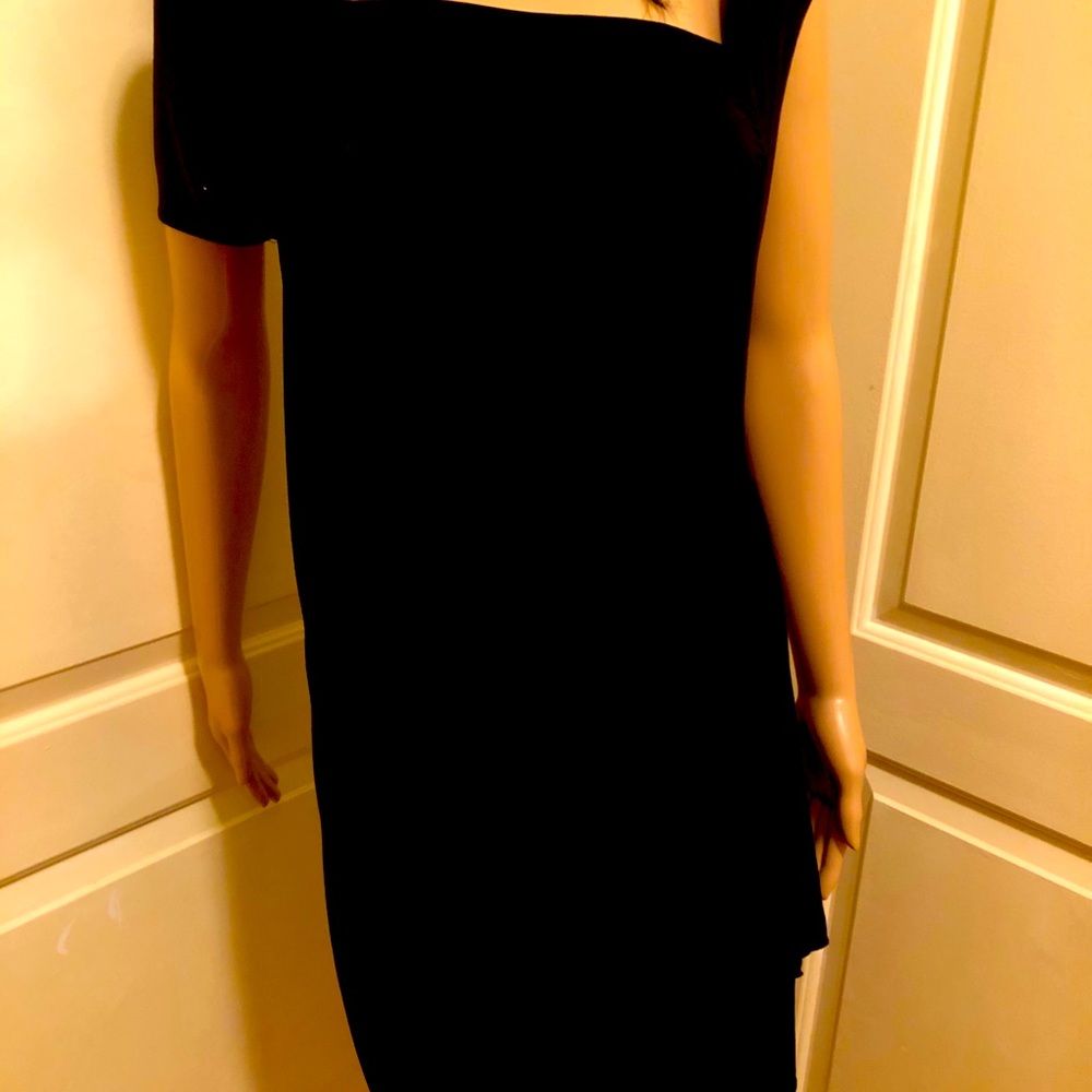 Black Off-shoulder Runched Dress
